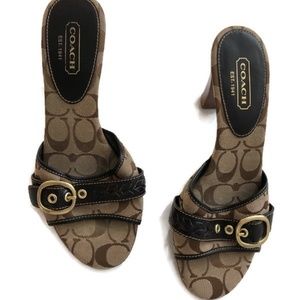 COACH Logo Wood Heels.